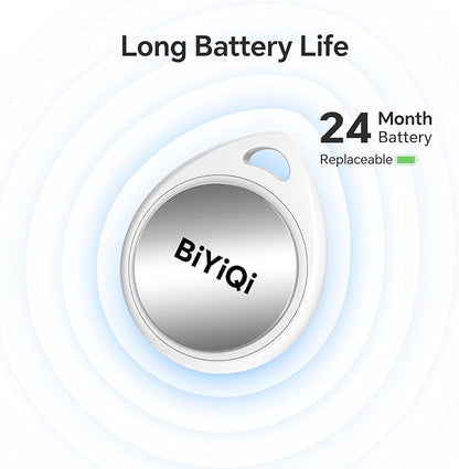 Air Tracker Tag, Bluetooth Keys Finder Work with Apple Find My (iOS Only), Smart Tag, Luggage Tracker, Item Locator for Luggage Tags, Bags, Pet, Replaceable Battery, White