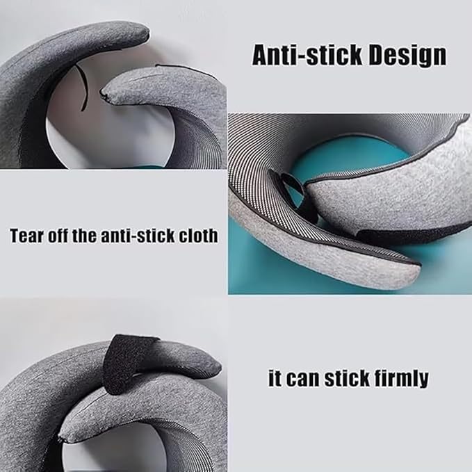 Travel Pillow, Travel Neck Pillow, 360 Degree Comfort and Breathability, Airplane Travel Neck Pillow, Stowable U-Shaped Pillow (Grey)