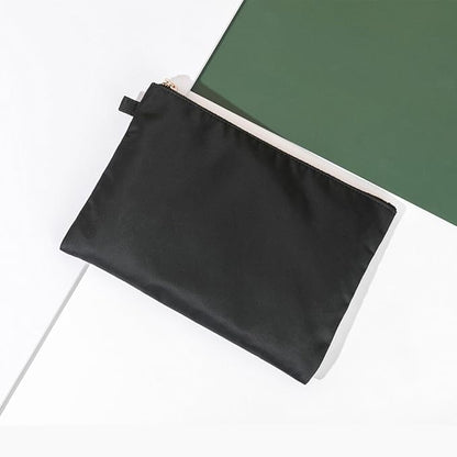Zipper Pouch Storage Bag Simple and Stylish Women's Cosmetic and Travel Bag (Black-nylon-3)