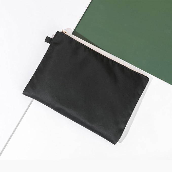 Zipper Pouch Storage Bag Simple and Stylish Women's Cosmetic and Travel Bag (Black-nylon-10)