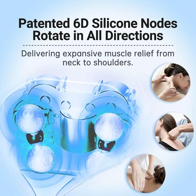 Neck Massager for Pain Relief Deep Tissue, Travel Pillow with Heat and Kneading,Neck Support Pillow for Airplane Sleeping Traveling Office & Home,Thoughtful Gifts for Women and Men(Off-White)