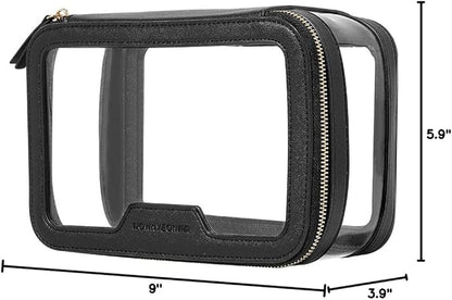 ROWNYEON Clear Makeup Case Toiletry Bag Multipurpose Travel Makeup Train Case Portable Cosmetic Organizer Transparent Storage Bag