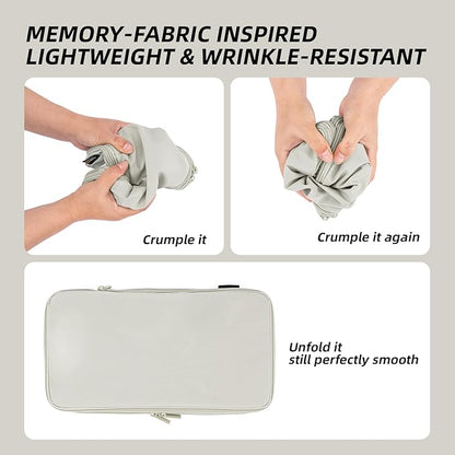 4 Piece Compression Packing Cubes for Suitcases and Backpack, Lightweight Travel Organizer Bags (Off White)