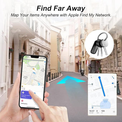 Air Tracker Tags-4 Pack, Bluetooth Tracker with Apple Find My APP (iOS Only), Smart Tag with 70dB Sound, Item Finder for Luggage, Key, Suitcase, Backpack, Replaceable Battery, White