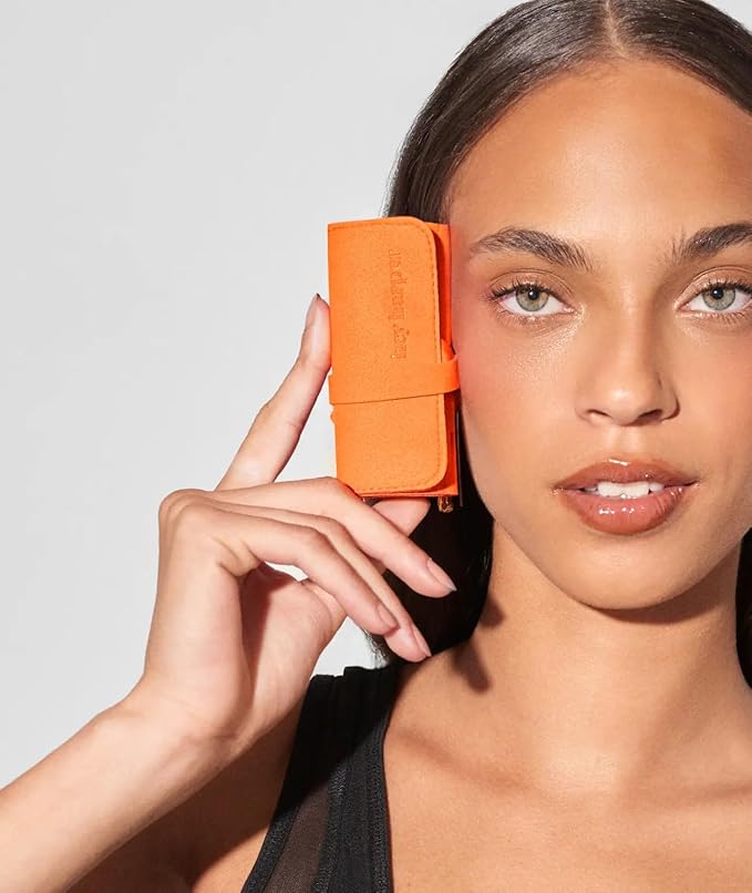 Hey Harper Travel Jewelry Organizer Roll – Compact Storage Pouch for Rings, Earrings, Necklaces & Bracelets – Foldable Case for Women (Included Only Roll) (Orange)