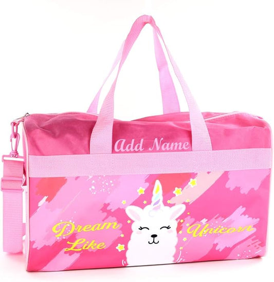 Personalized Kids 18 Inch Duffel Bag for Sports, Travel and Sleepover - Llama