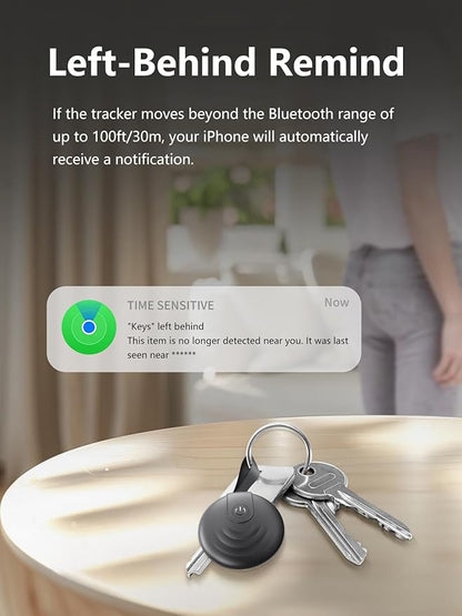 Tracker Tags, Work with Apple Find My (iOS Only), Tracking Device Item Finder Locator Smart Tag for Luggage, Keys, Wallet, Bike (Black, 2 Pack)