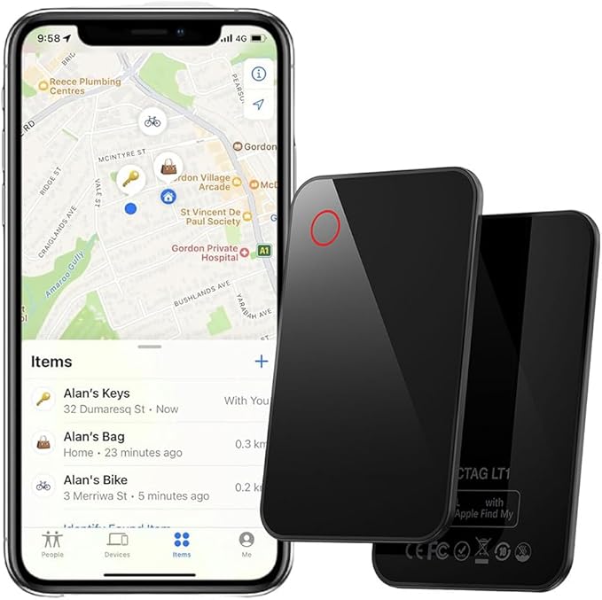 Smart Wallet Tracker Card,Thin Bluetooth Tracker, Works with Find My App,Up to 24 Months Battery Life, IP65 Waterproof,Suitable for Luggage Tags,Wallets, Backpacks,etc (iOS Only)