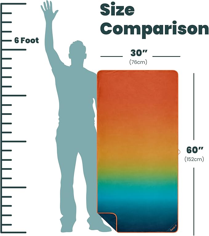 Rumpl Tech Towel Quick-Dry Towel for Travel, Beach, and Camp, Baja Fade