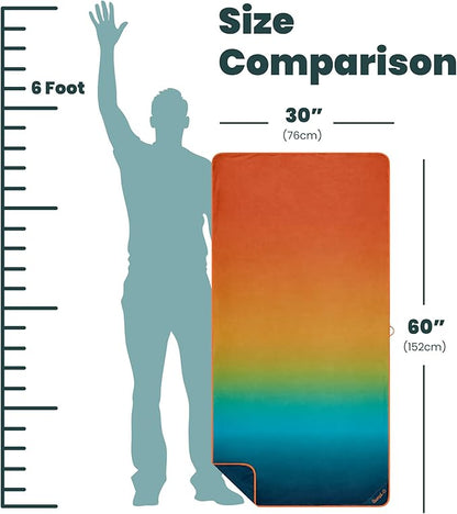 Rumpl Tech Towel Quick-Dry Towel for Travel, Beach, and Camp, Baja Fade