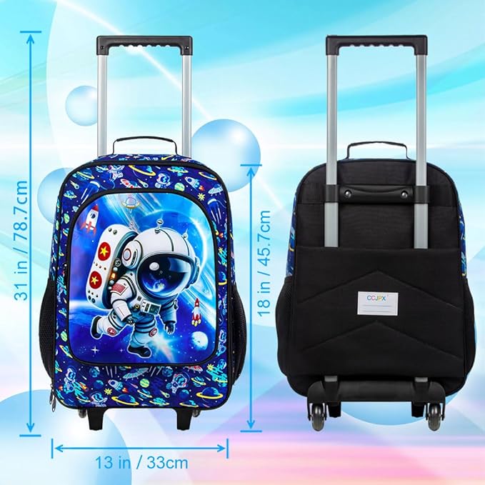 KLFVB Kids Luggage for Boys Girls, Cute Rolling Wheels Suitcase for Toddler, Children Travel Carry on Suitcase