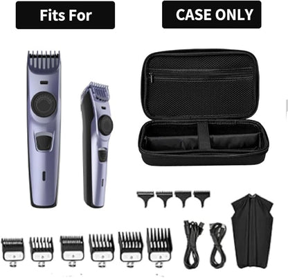 Hard Travel Case for Hair Clippers, Hair Cutting Barber Supplies Holder, Trimmer Organizer Storage Bag for Ufree/Hatteker/Oneisal/Wahl 5Star/Andis Men Razor Guard Grooming Kits (Black)