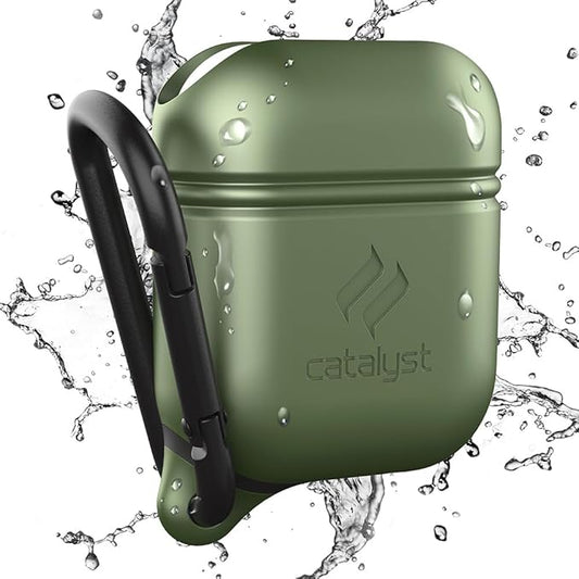 Catalyst Waterproof Case for AirPods 2nd Generation and AirPods 1st Generation - Wireless and USB-C Charging High Drop Protection AirPod Gen 2 and Gen 1 Case with Carabiner, One Piece Design