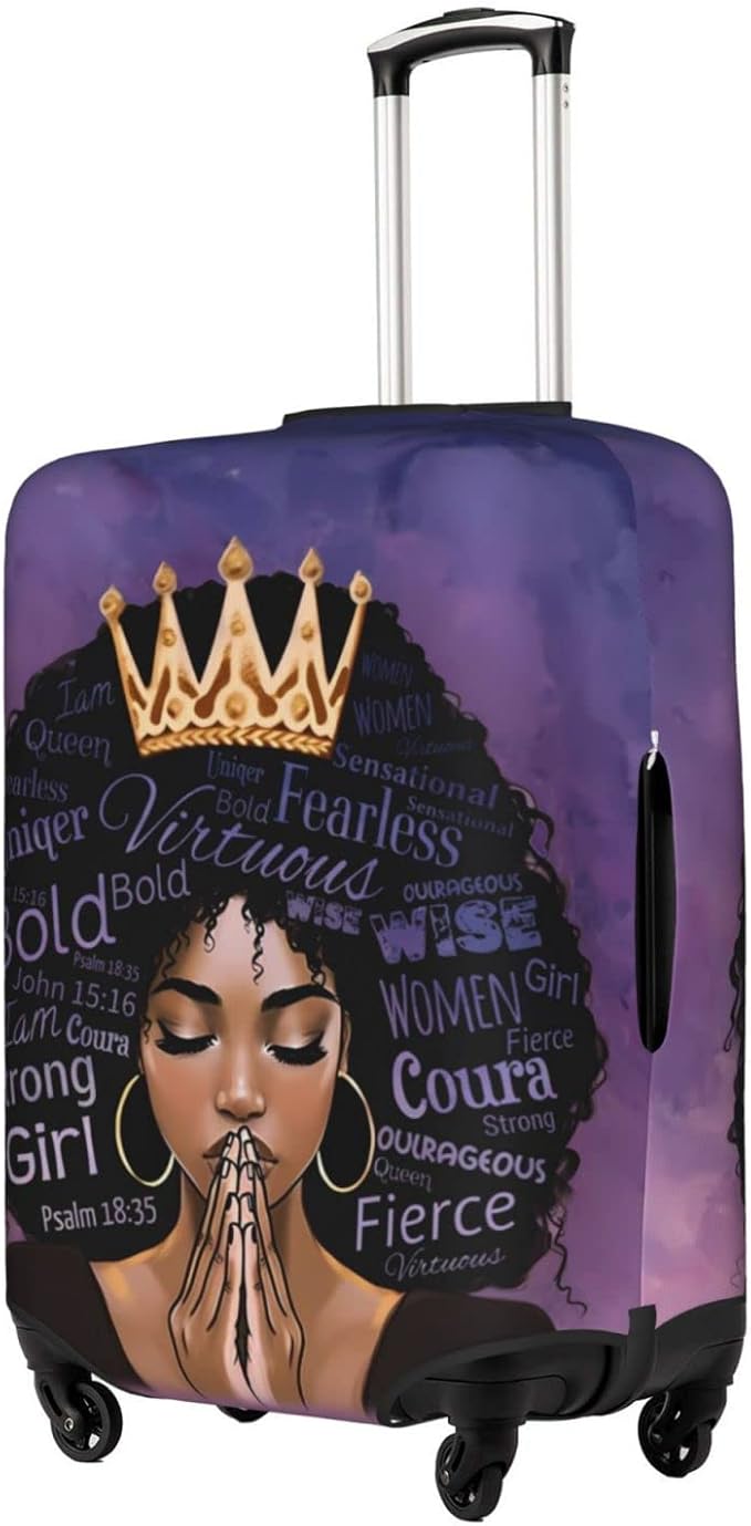 Luggage cover protector luggage cover for Suitcase Washable Suitcase Protector Anti-scratch Suitcase cover Medium African American Black Girl style77