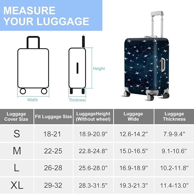 ANNA QUEEN Travel Luggage Cover Suitcase Protector Suitcase Cover Anti-Scratch,Stretchable Bag Cover Washable Durable Polyester