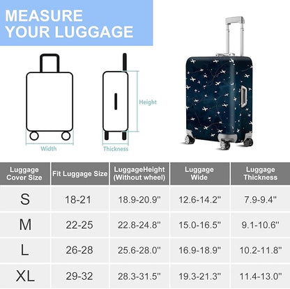 ANNA QUEEN Travel Luggage Cover Suitcase Protector Suitcase Cover Anti-Scratch,Stretchable Bag Cover Washable Durable Polyester