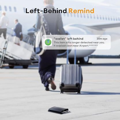 ATUVOS Rechargeable Wallet Tracker Card, Slim 1.6mm Smart Air Tag Card Works with Apple Find My (iOS Only), Bleuooth Item Locator for Purse/Luggage/Bags/Passpoart, IP67 Waterproof, Wireless Charging