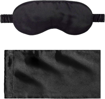 Silk Sleep Mask Light Blocking Luxury 100% Mulberry 19mm Silk Eye Mask Eye Cover Blindfold Ultra Soft Light & Comfy Anti Aging Skin Care with Travel Bag Gift Package