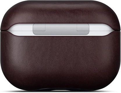 LOPIE Leather Case for AirPods Pro 2nd Generation - Handmade AirPods Pro 2 Case Cover - Made of Oil-Tanned Smooth Leather - Drop Protection Hard Shell Cover Compatible with Wireless Charging - Coffee