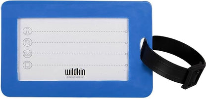 Wildkin Kids Luggage Tags – Set of 2, Durable Bag Tags w/Info Card for Suitcases & Backpacks - Fire Truck