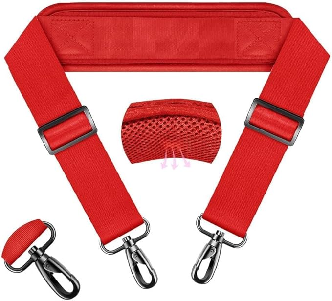 ZINZ 74" Shoulder Strap with Fixed Pad and Dual Balanced Buckles，Red