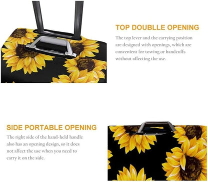 Travel Suitcase Protector Sunflower Elastic Protective Washable Luggage Cover With Concealed Zipper Suitable For 18-32 Inch(S (for 18--21 inch luggage))