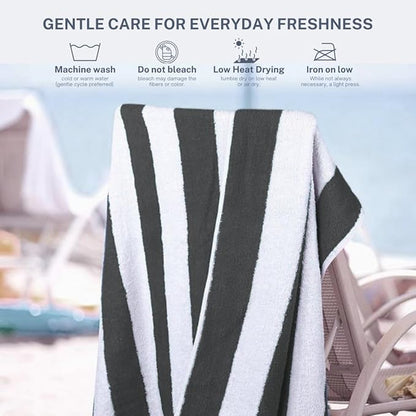 Cotton Turkish Beach Towel with Towels Oversized 30"x60" Pool Absorbent Extra Large Quick Dry Sand Travel Towel (Cabana Mix, 6 Pack)