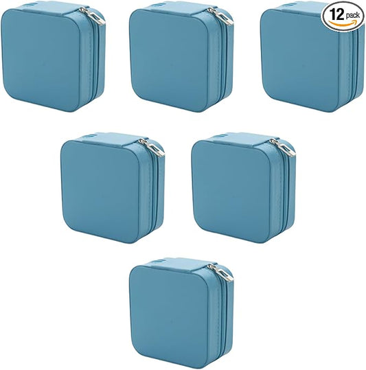 Bridesmaid Proposal Gifts Travel Jewelry Case Jewelry Travel Organizer Small Bachelorette party Jewelry Box Bridesmaid Gift Boxes Mini Storage Organizer Storage Box (12, Blue)