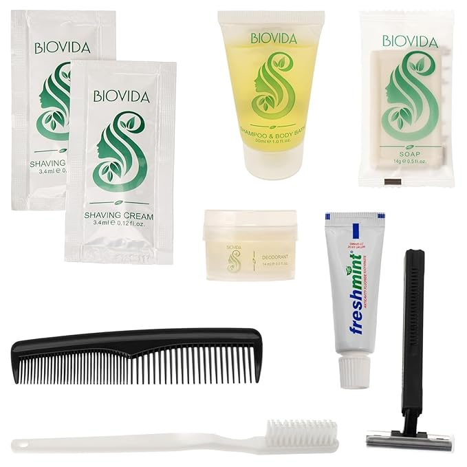 Moda West 24 Hygiene Kits - Bulk Case of Wholesale Basic Toiletry Kits for Men, Women, Travel, Charity - 9 Piece Kit, Unisex, Convenient for Personal Use, Charitable Giving, Travel, and More