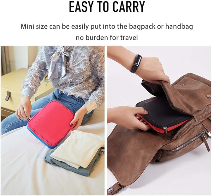 Bee Nesting BeeNesting Waterproof Compression Packing Cubes 5/6/8 sets, Large Travel Packing organizers for Carry on Luggage, 2 Sides Expandable Storage Bags (Blue Red, 4L)