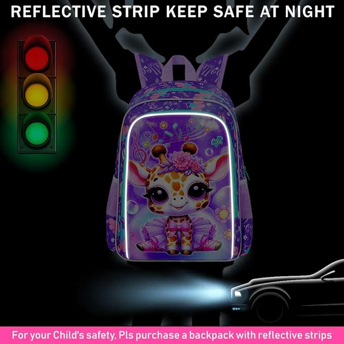 WZLVO 3PCS Kids Backpack for Girls, Unicorn Dinosaur Animal Prechool Elementary Kindergarten School Bookbag with Lunch Box