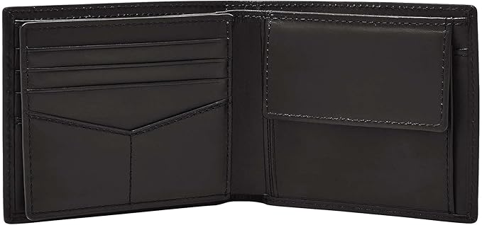 Fossil Men's Derrick Leather RFID-Blocking Bifold with Coin Pocket Wallet