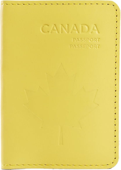 INCARNE Leather Passport Holder for Travel - Passport Case - Passport Wallet for Men - Passport Cover for Women Sleeve Protector - Travel Essentials Vacation Luggage Travel Gifts - Classic Yellow