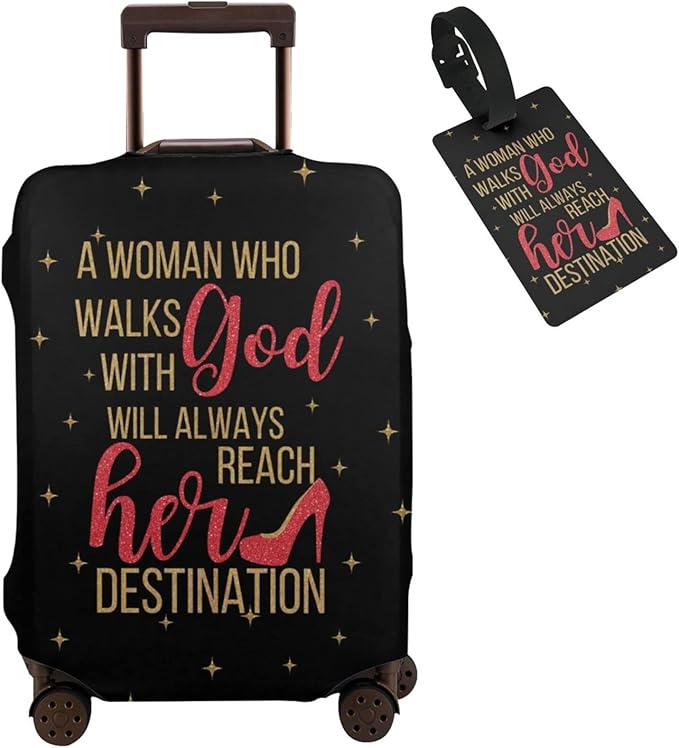 Travel Luggage Cover Washable Suitcase Protector Anti-Scratch Suitcase Cover Fits 18-32 Inch Luggage(M (for 22--24 inch luggage))