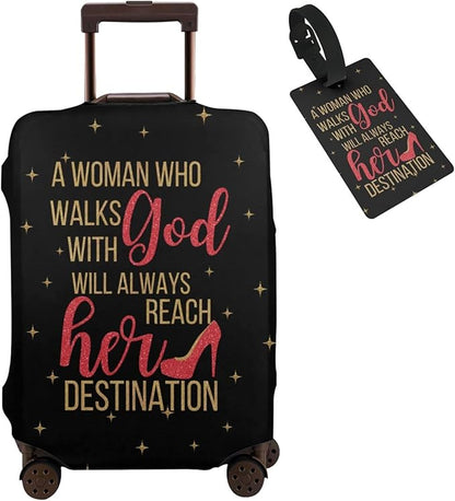 Travel Luggage Cover Washable Suitcase Protector Anti-Scratch Suitcase Cover Fits 18-32 Inch Luggage(M (for 22--24 inch luggage))