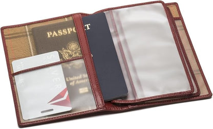 Tony Perotti Unisex Italian Bull Leather Executive Bifold Passport Cover Case in Red