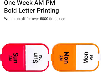 Daviky Extra Large Pill Organizer 7 Day, XL Weekly Pill Box 2 Times a Day, AM PM Medicine Pill Organizer for Supplement, Big Daily Pill Case with Large Container to Hold Vitamins and Medications