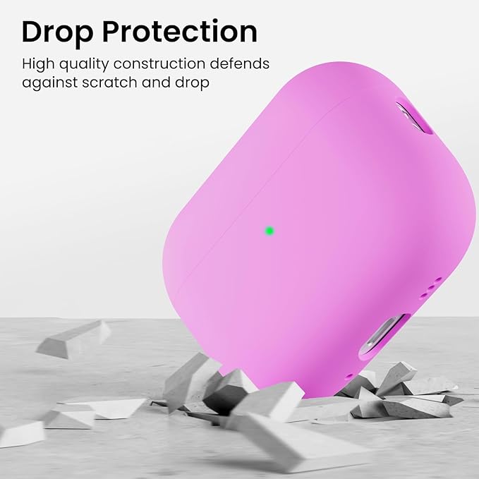 ORNARTO Compatible with AirPods Pro 3 Case 2025, Full Protective Hybrid Silicone for AirPods Pro 3rd Generation Case, Front LED Visible Skin Cover-Cherry Blossom