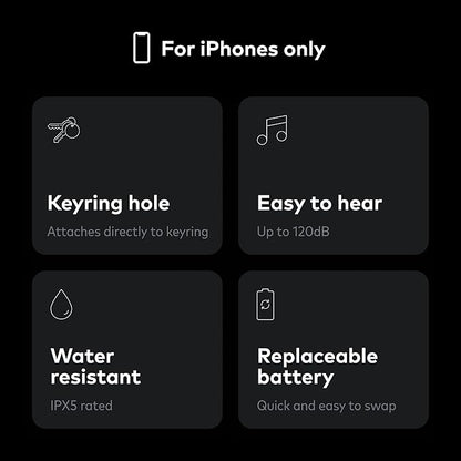 Chipolo ONE Spot - Key Finder, Bluetooth Tracker for Keys, Bag - Works with The Apple Find My app (only for iOS) (Almost Black)