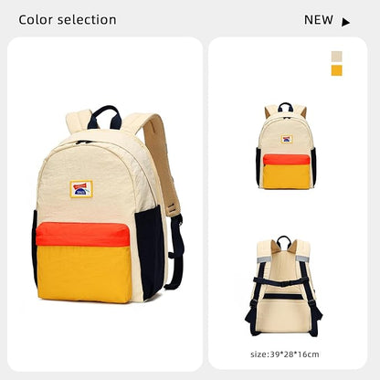 willikiva Kids Backpack for School Boys Girls Teens Toddler Backpack Waterproof Kindergarten Preschool Elementary Bookbag Children Travel Bag(Off White Yellow,Medium)