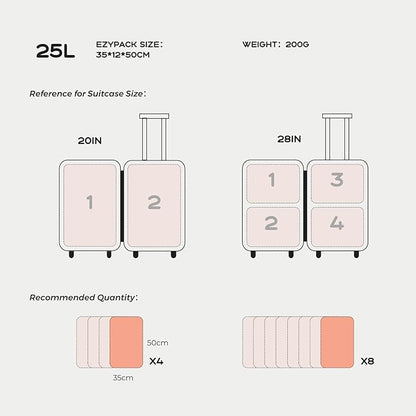 25L Waterproof Travel Vacuum Bags with Pump, Tear-Resistant Design,Lightweight Compression Storage, Durable Vacuum Seal Bags for Clothing Travel Luggage, Camping, Hiking & Road Trips