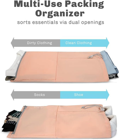 Hynes Eagle 6 Set/ 4 Set/ 2 Set Compression Packing Cubes Travel Essentials Lightweight Nylon Luggage Suitcase Organizer Bag Light Pink 4PCS