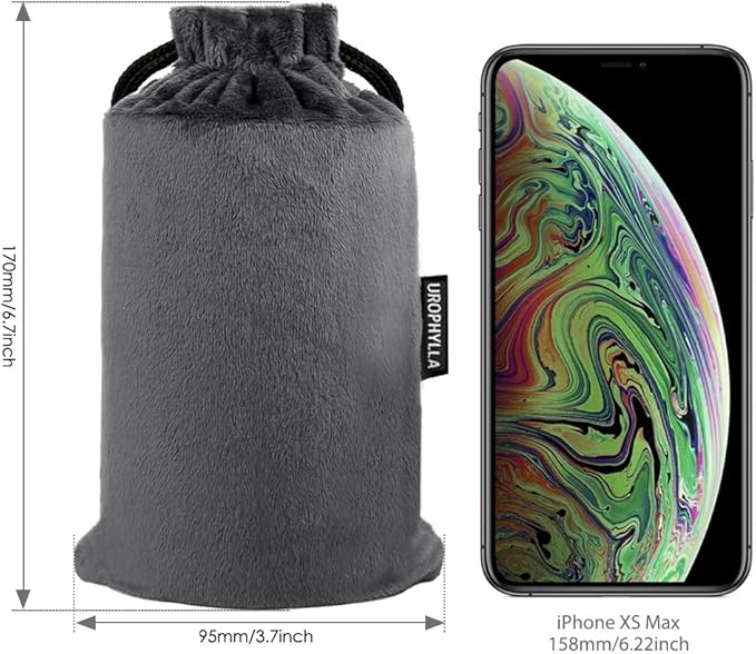 UROPHYLLA Inflatable Travel Pillow, Soft Velvet Inflatable Neck Pillow for Traveling, Airplanes, Train, Car, Office with Compact Bag, Breathable Washable Cover, Suit for Adults Sleeping - Grey