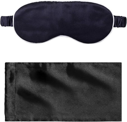 Silk Sleep Mask Light Blocking Luxury 100% Mulberry 19mm Silk Eye Mask Eye Cover Blindfold Ultra Soft Light & Comfy Anti Aging Skin Care with Travel Bag Gift Package