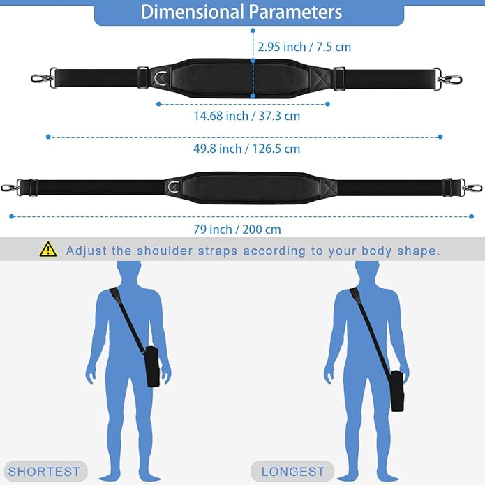 Shoulder Strap 79" Universal Handbag Strap with Ultra-thick Fixed Padded and Dual Balanced Adjustable Buckles Crossbody Strap