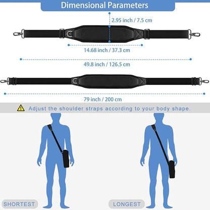 Shoulder Strap 79" Universal Handbag Strap with Ultra-thick Fixed Padded and Dual Balanced Adjustable Buckles Crossbody Strap