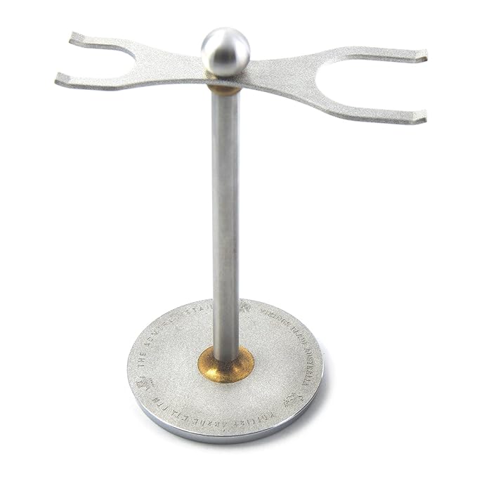 Luxury Razor and Brush Stand, The Admiral by VIKINGS BLADE, Ancient Viking Look with Heavy Distressed Stainless Steel & Brass, Extra Wide Openings, Fits Most Razors and Brushes