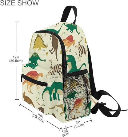 OREZI Cute Kids Back Pack Vintage Dinosaur Todder Backpack Lightweight Preschool Kindergarten Book Bag Practical and Durable Daycare Bag for Travel,Toys