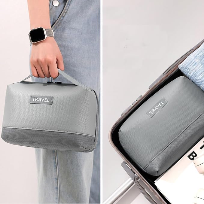 Electronic Organizer Accessory Cable Organiser Bag Water-Resistant Travel Essentials Tech Pouch for Charger, Cables, Hard Drive, Power Bank, Memory Card (Grey)