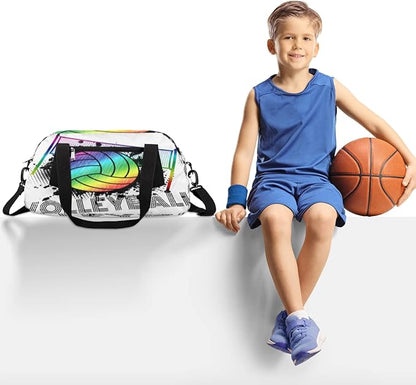 Volleyball Sport Ball Gym Duffle Bag for Kids,Sports Bag for Teens Boys & Girls Small Waterproof Overnight Weekender Carry School Practice Travel Bag